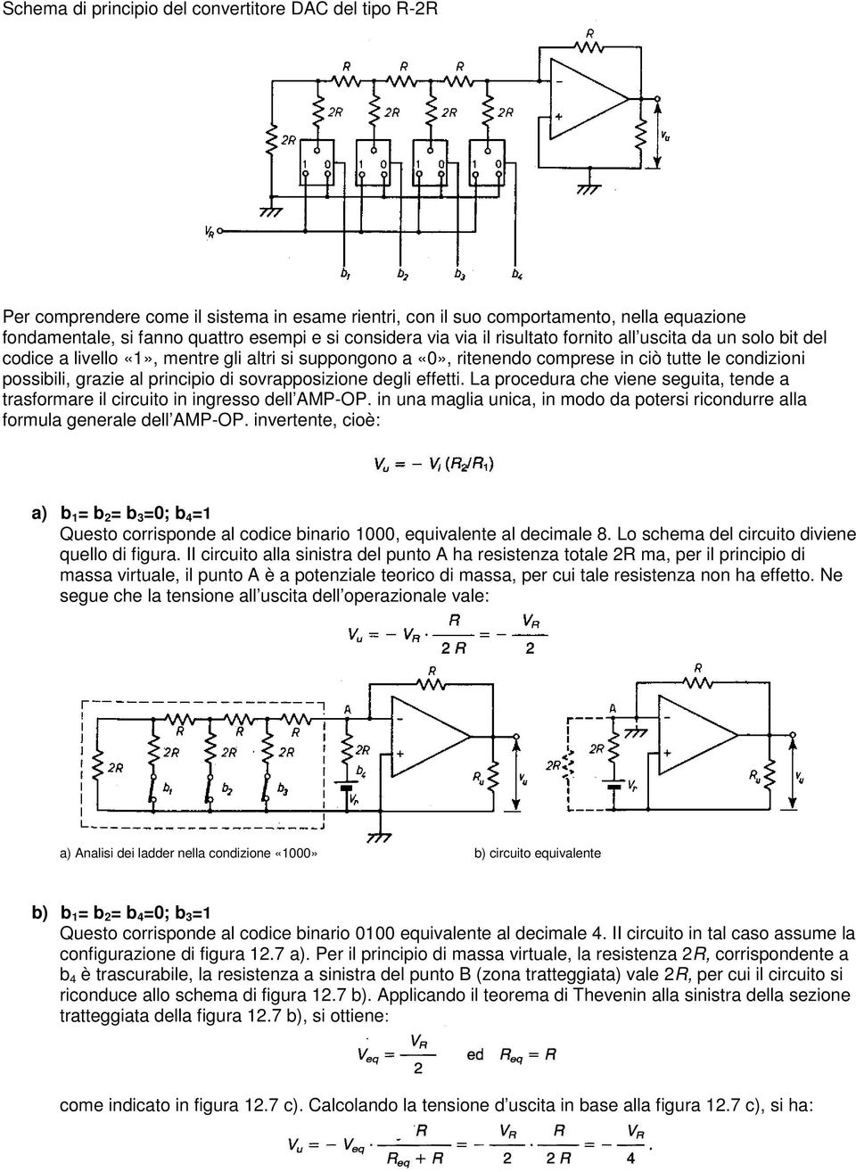 sovrapposizione degli effetti. La procedura che viene seguita, tende a trasformare il circuito in ingresso dell AMP-OP.