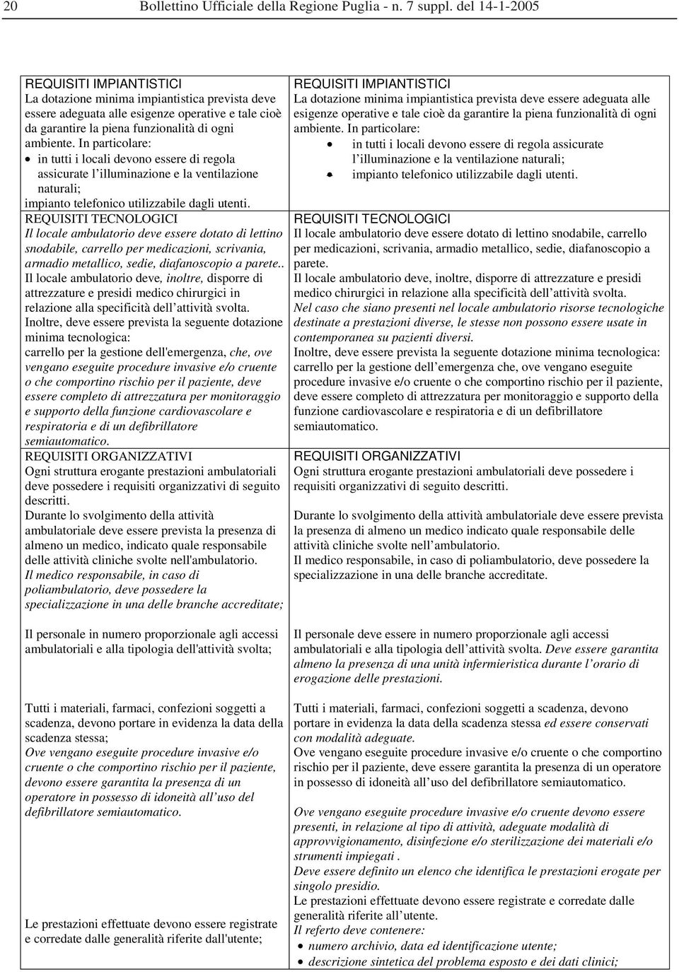 In particolare: in tutti i locali devono essere di regola assicurate l illuminazione e la ventilazione naturali; impianto telefonico utilizzabile dagli utenti.