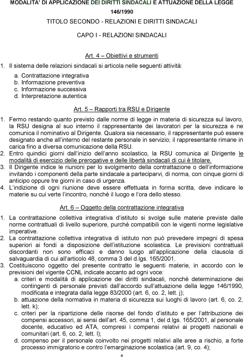 5 Rapporti tra RSU e Dirigente 1.