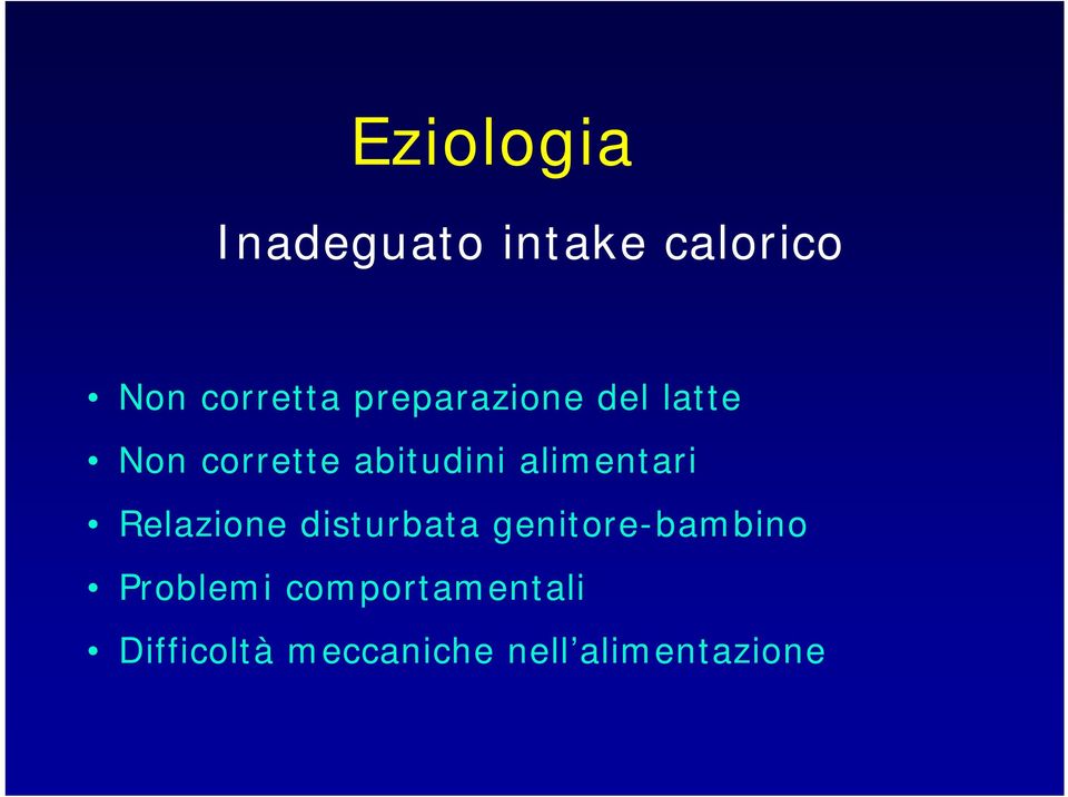 alimentari Relazione disturbata genitore-bambino