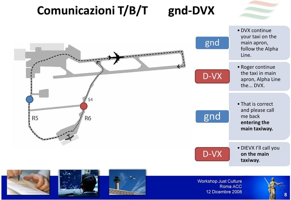 Roger continue the taxi in main apron, Alpha Line the... DVX.