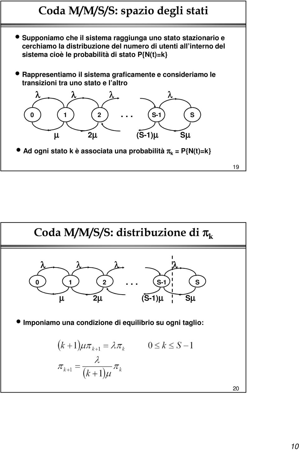 transizioni tra uno stato e l altro λ λ λ λ 0 1 2.