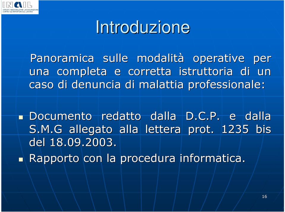 professionale: Documento redatto dalla D.C.P. e dalla S.M.