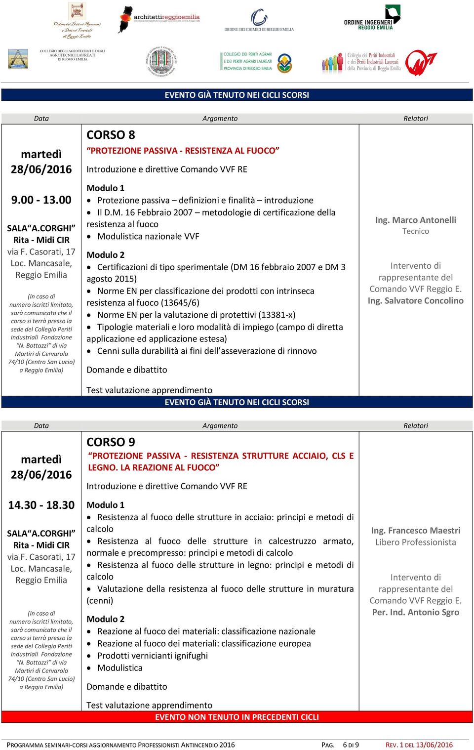 classificazione dei prodotti con intrinseca resistenza al fuoco (13645/6) Norme EN per la valutazione di protettivi (13381 x) Tipologie materiali e loro modalità di impiego (campo di diretta