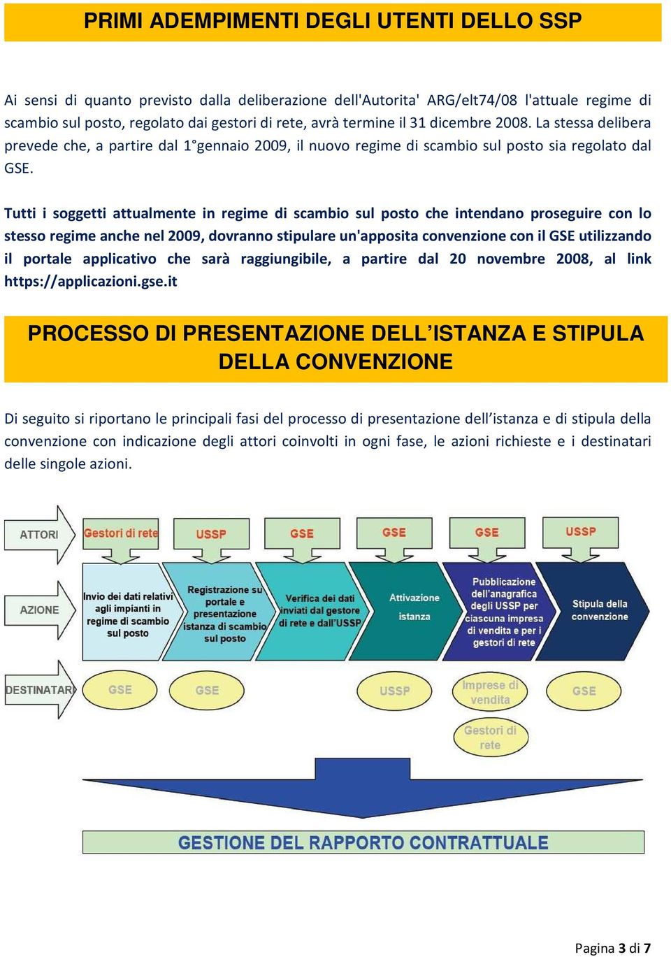 Tutti i soggetti attualmente in regime di scambio sul posto che intendano proseguire con lo stesso regime anche nel 2009, dovranno stipulare un'apposita convenzione con il GSE utilizzando il portale