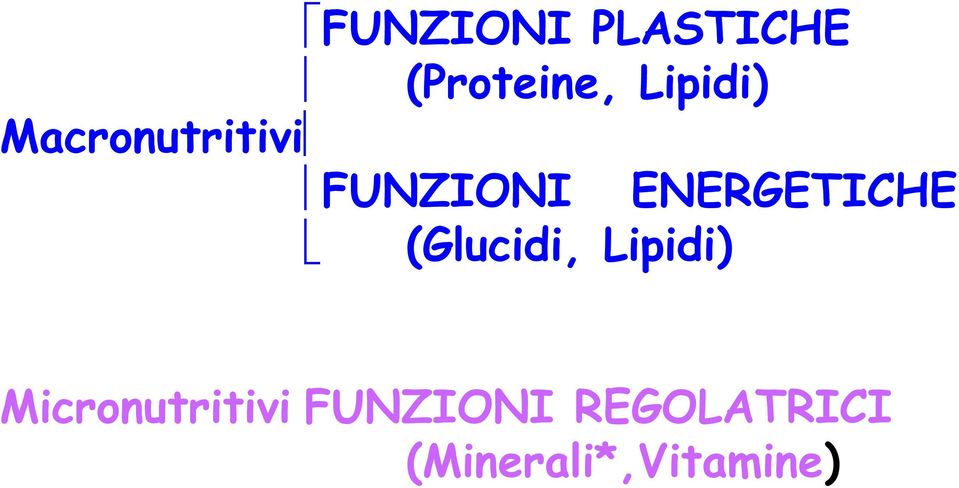 ENERGETICHE (Glucidi, Lipidi)