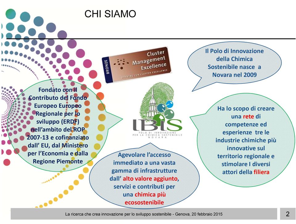 accesso immediato a una vasta gamma di infrastrutture dall alto valore aggiunto, servizi e contributi per una chimica più ecosostenibile Ha lo