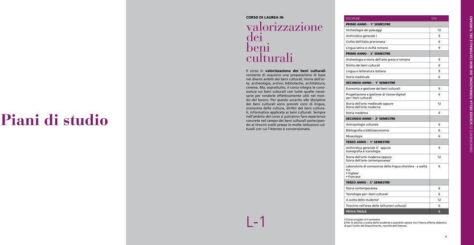 Ma, soprattutto, il corso integra le conoscenze sui beni culturali con tutte quelle necessarie per renderle effettivamente utili nel mondo del lavoro.