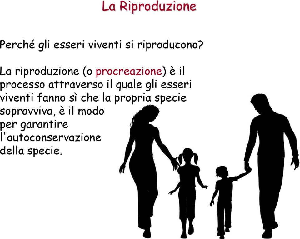 quale gli esseri viventi fanno sì che la propria specie