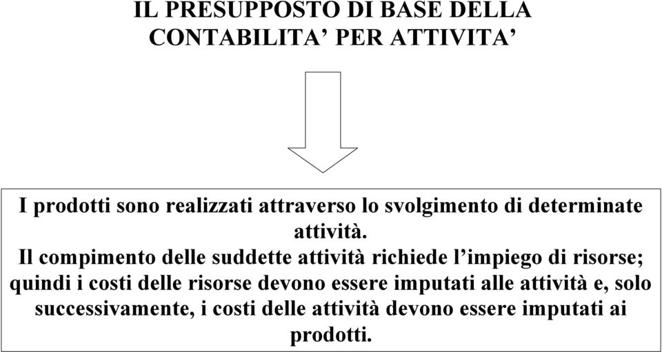 Il compimento delle suddette attività richiede l impiego di risorse; quindi i costi