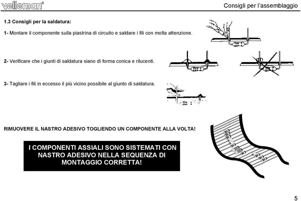 attenzione. 2- Verificare che i giunti di saldatura siano di forma conica e rilucenti.