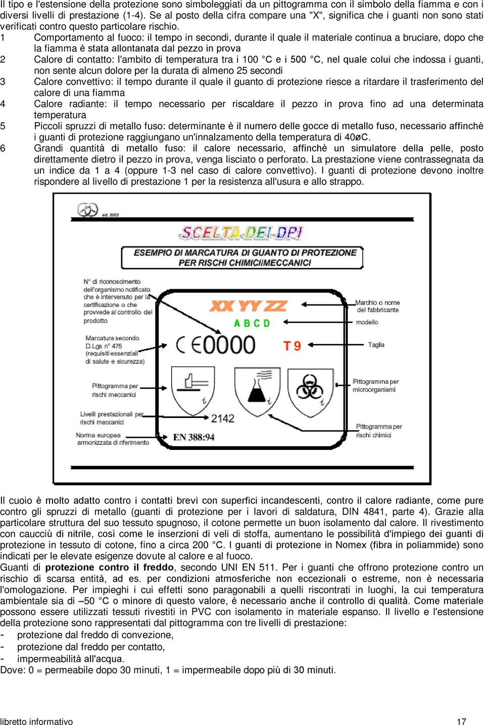 1 Comportamento al fuoco: il tempo in secondi, durante il quale il materiale continua a bruciare, dopo che la fiamma è stata allontanata dal pezzo in prova 2 Calore di contatto: l'ambito di