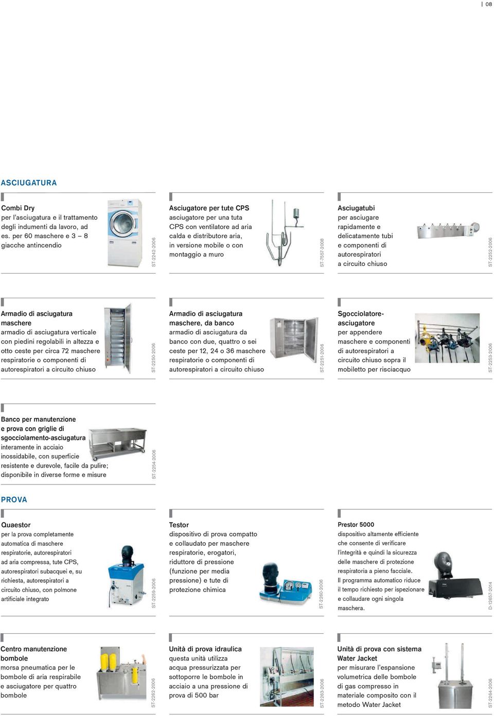 muro ST-7557-2008 Asciugatubi per asciugare rapidamente e delicatamente tubi e componenti di autorespiratori a circuito chiuso ST-2252-2006 Armadio di asciugatura maschere armadio di asciugatura