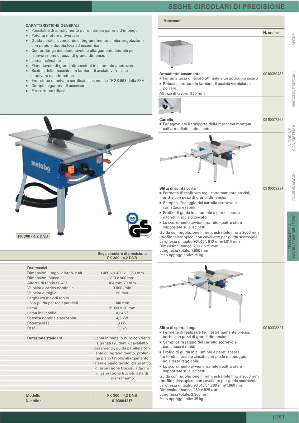 alluminio anodizzato Scatola della macchina in lamiera di acciaio verniciata a polvere e antitorsione Emissione di polvere certificata seconda la TRGS 553 della FPH Completa gamma di accessori Per