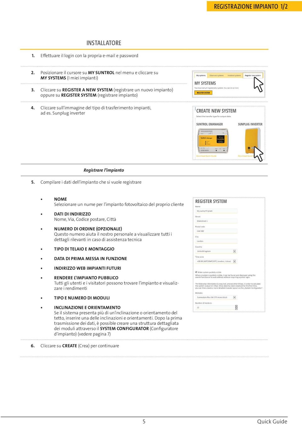 Sunplug inverter Registrare l impianto 5.