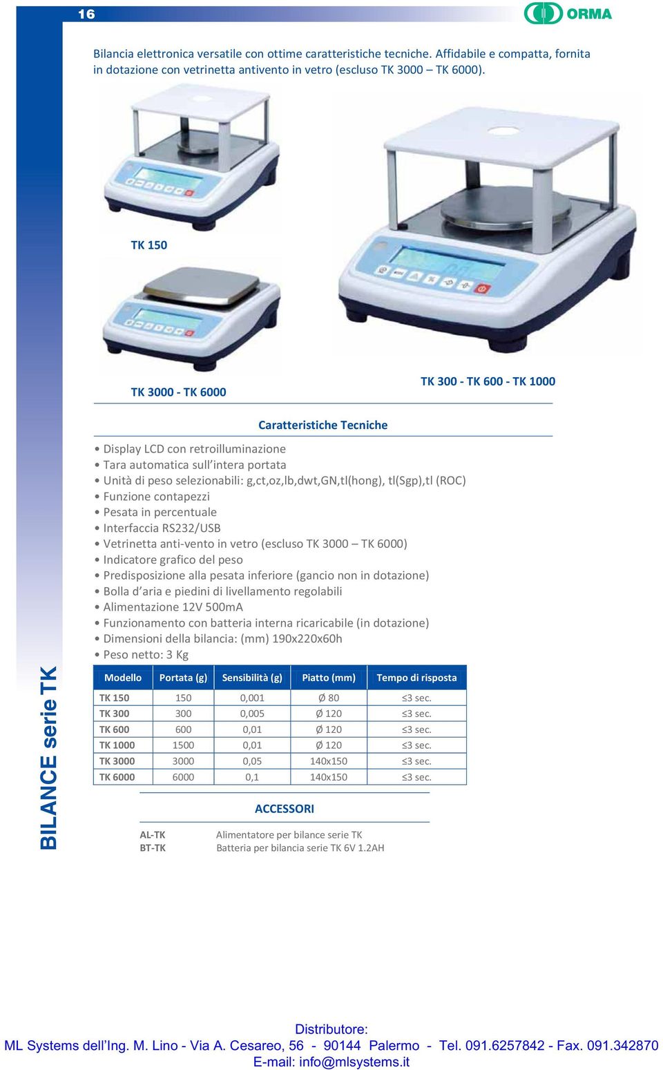 g,ct,oz,lb,dwt,gn,tl(hong), tl(sgp),tl (ROC) Funzione contapezzi Pesata in percentuale Interfaccia RS232/USB Vetrinetta anti-vento in vetro (escluso TK 3000 TK 6000) Indicatore grafico del peso