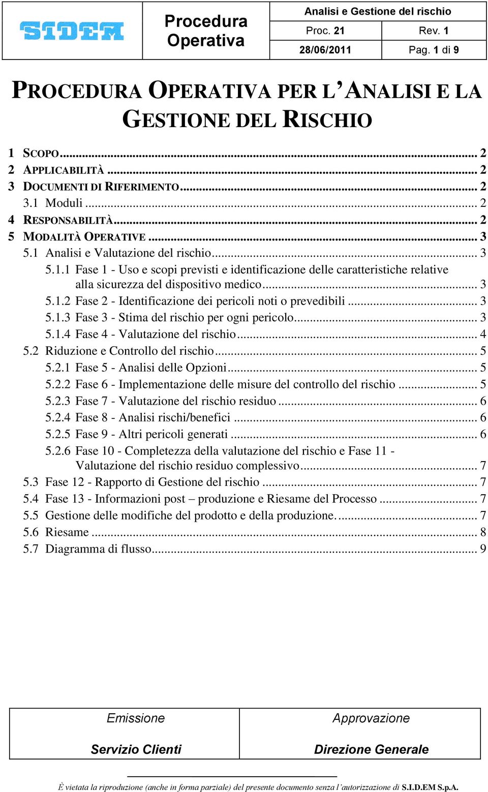 .. 3 5.1.2 Fase 2 - Identificazione dei pericoli noti o prevedibili... 3 5.1.3 Fase 3 - Stima del rischio per ogni pericolo... 3 5.1.4 Fase 4 - Valutazione del rischio... 4 5.