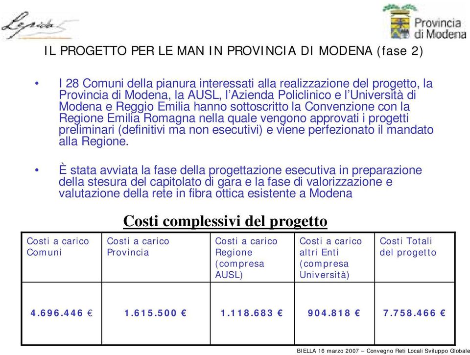 mandato alla Regione.