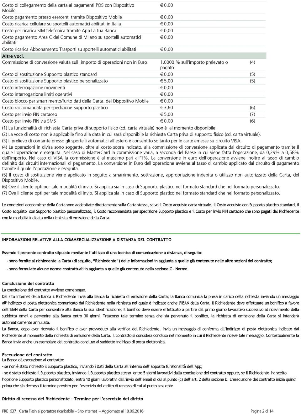 Trasporti su sportelli automatici abilitati 0,00 Altre voci.