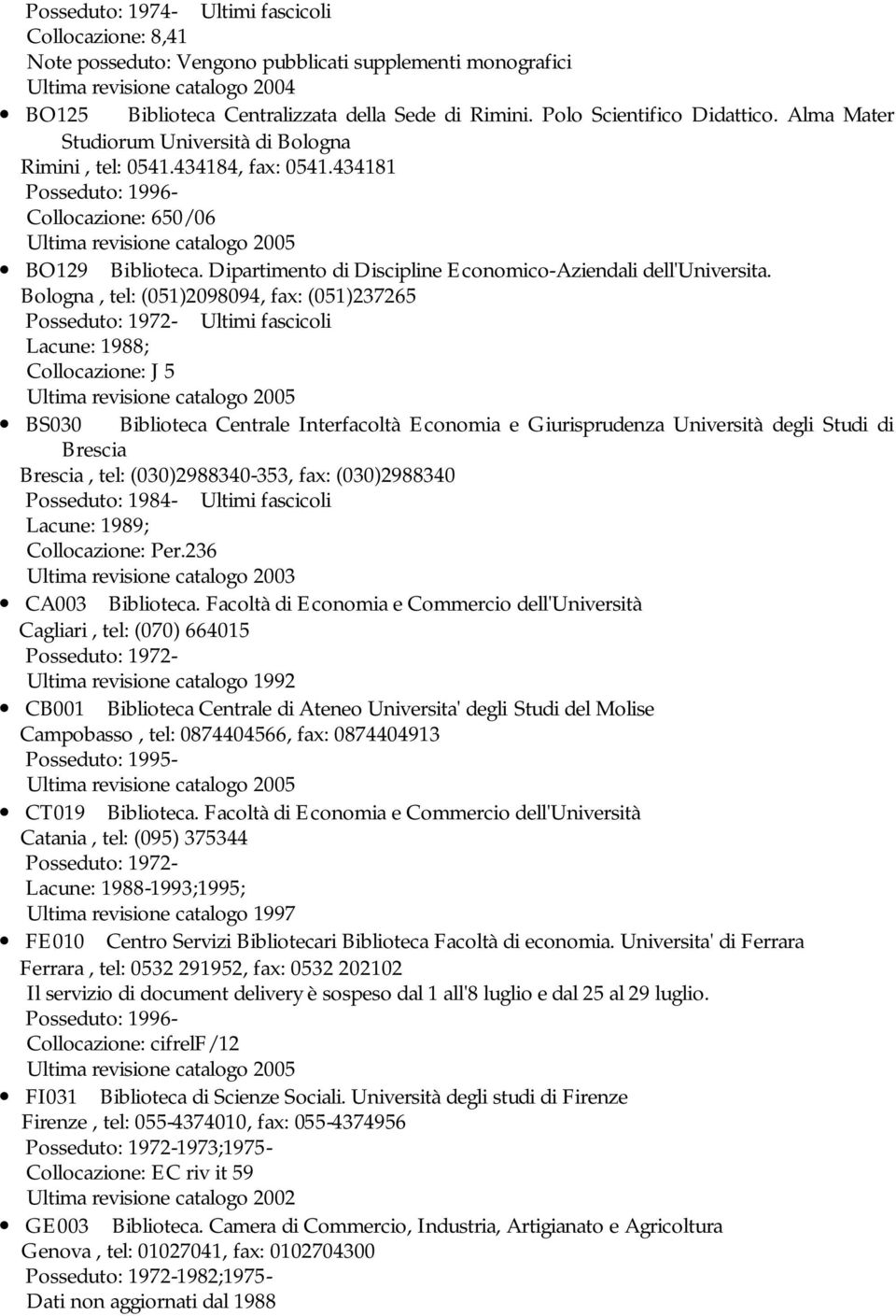 Dipartimento di Discipline Economico-Aziendali dell'universita.