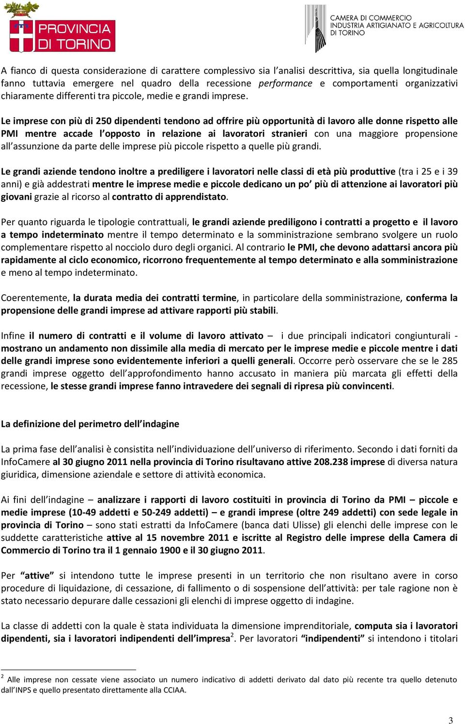 Le imprese con più di 250 dipendenti tendono ad offrire più opportunità di lavoro alle donne rispetto alle PMI mentre accade l opposto in relazione ai lavoratori stranieri con una maggiore