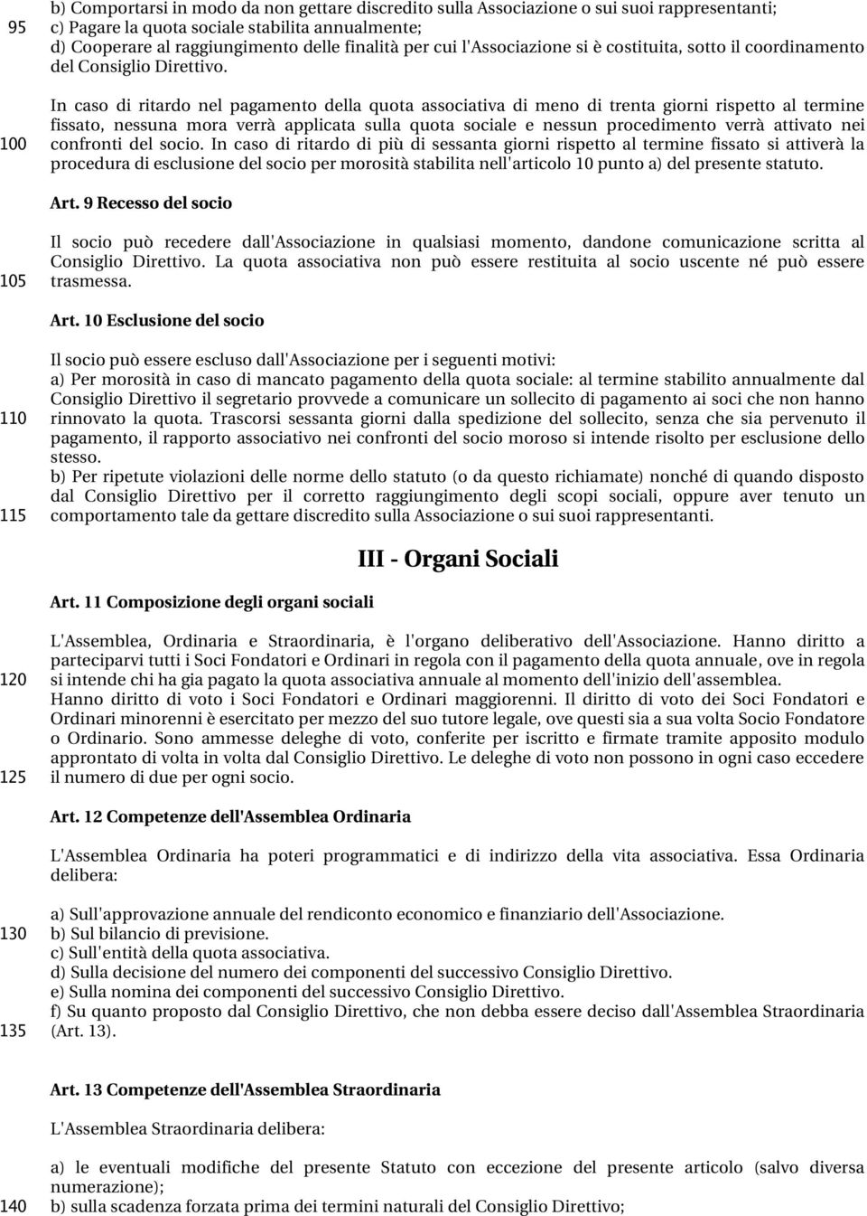 In caso di ritardo nel pagamento della quota associativa di meno di trenta giorni rispetto al termine fissato, nessuna mora verrà applicata sulla quota sociale e nessun procedimento verrà attivato