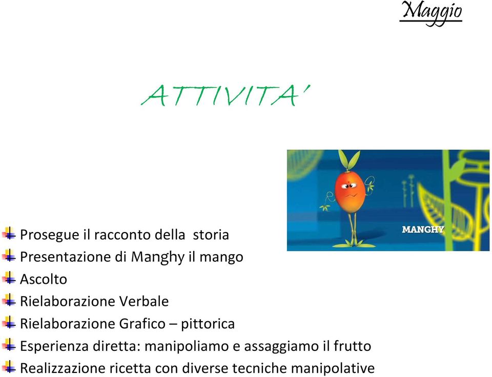 Grafico pittorica Esperienza diretta: manipoliamo e assaggiamo