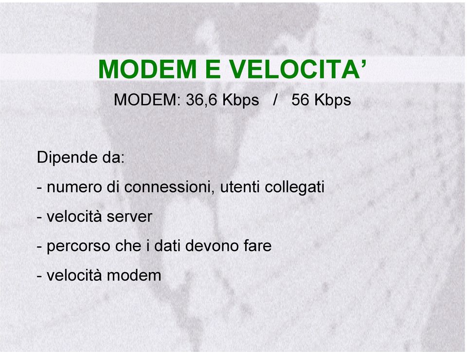 utenti collegati - velocità server -