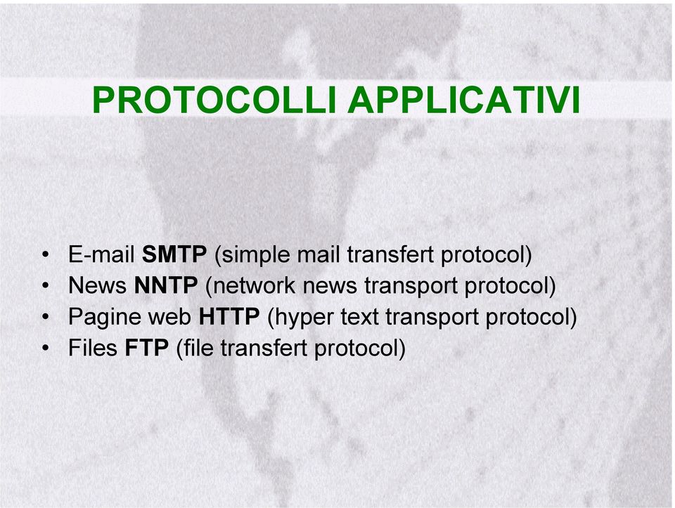 transport protocol) Pagine web HTTP (hyper text
