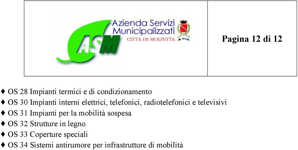 per la mobilità sospesa OS 32 Strutture in legno OS 33 Coperture