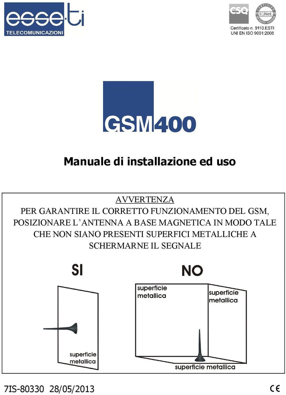 A BASE MAGNETICA IN MODO TALE CHE NON SIANO PRESENTI