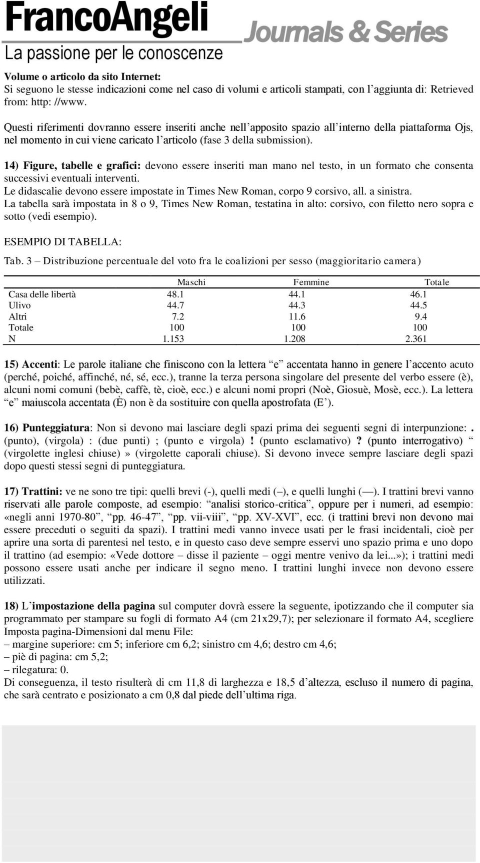 14) Figure, tabelle e grafici: devono essere inseriti man mano nel testo, in un formato che consenta successivi eventuali interventi.