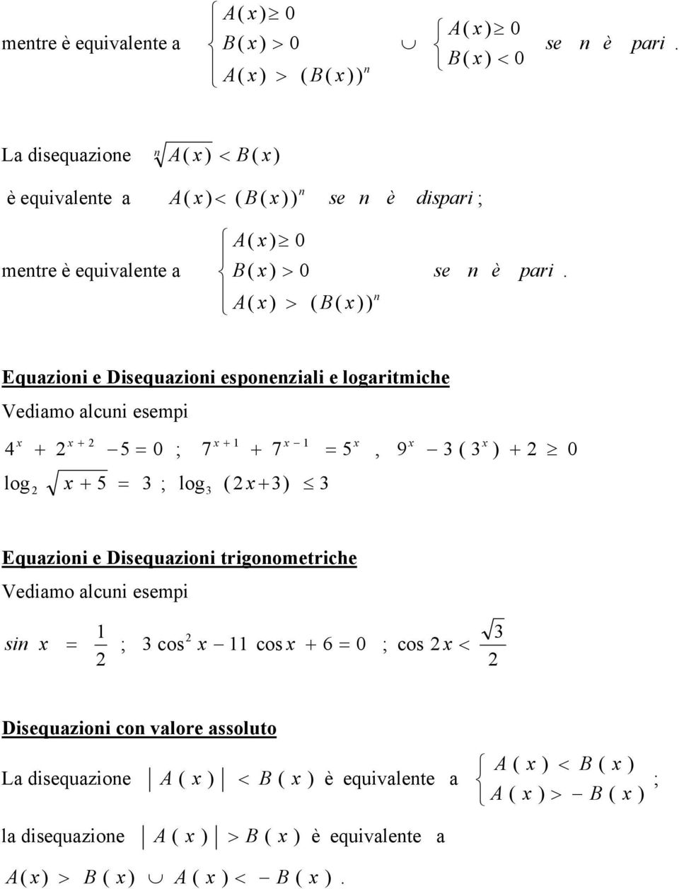 esempi 5 9 5 7 7 5 Equzioi e Disequzioi trigoometrihe Vedimo lui esempi os 6