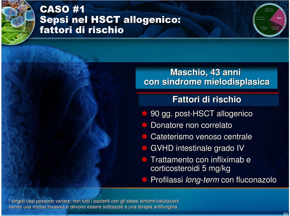 post-hsct allogenico Donatore non correlato Cateterismo venoso centrale GVHD