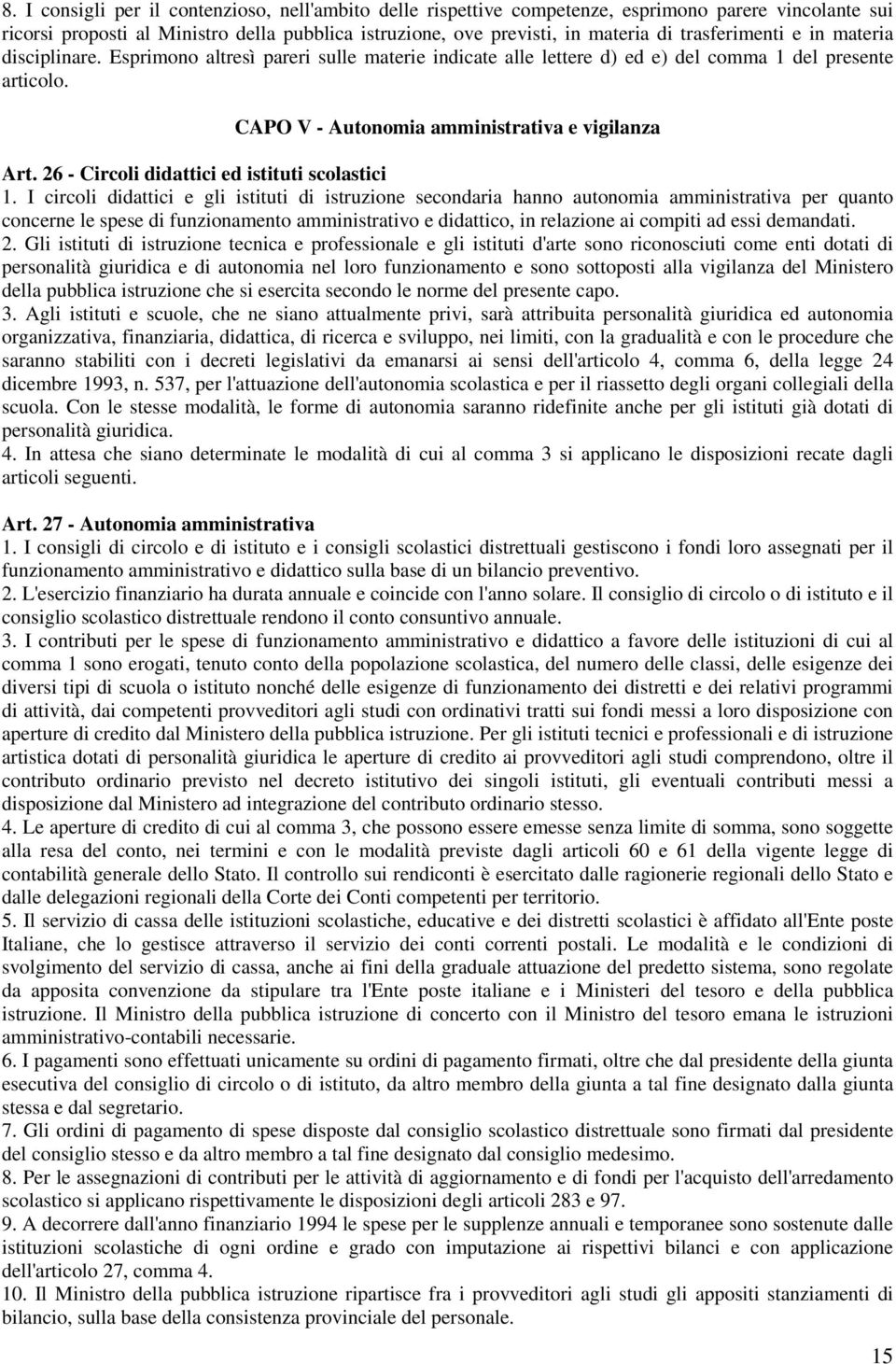 26 - Circoli didattici ed istituti scolastici 1.