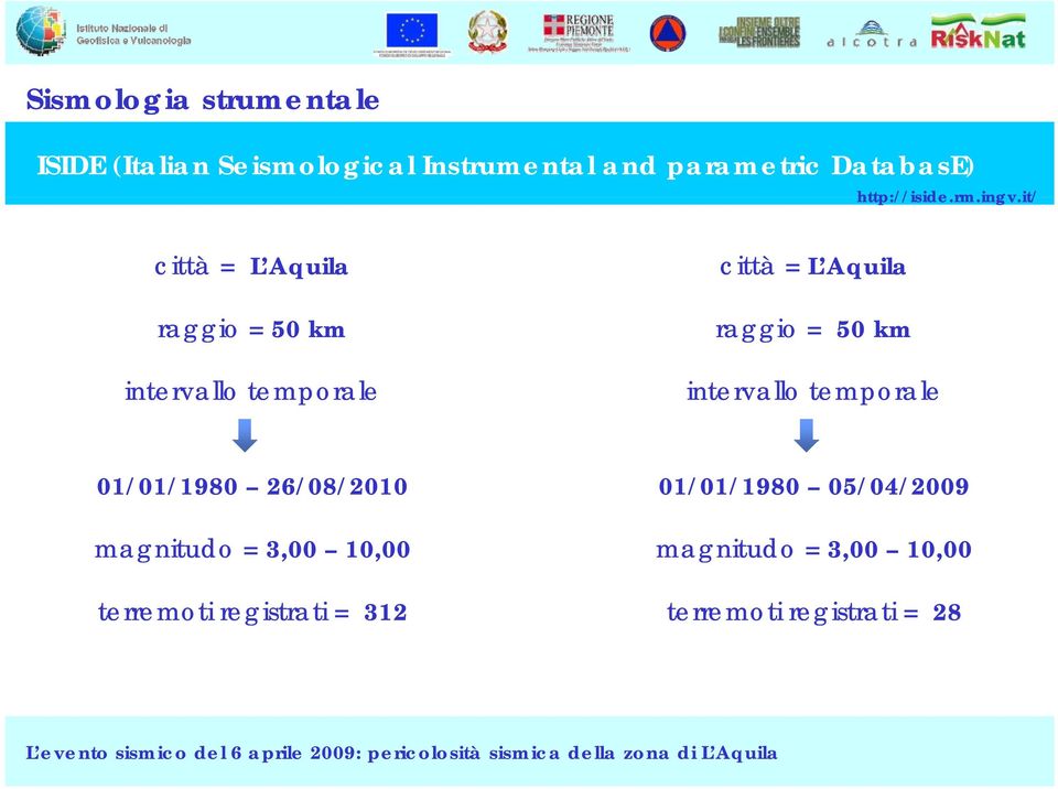 it/ ingv it/ città = L Aquila città = L Aquila raggio = 50 km intervallo temporale raggio = 50