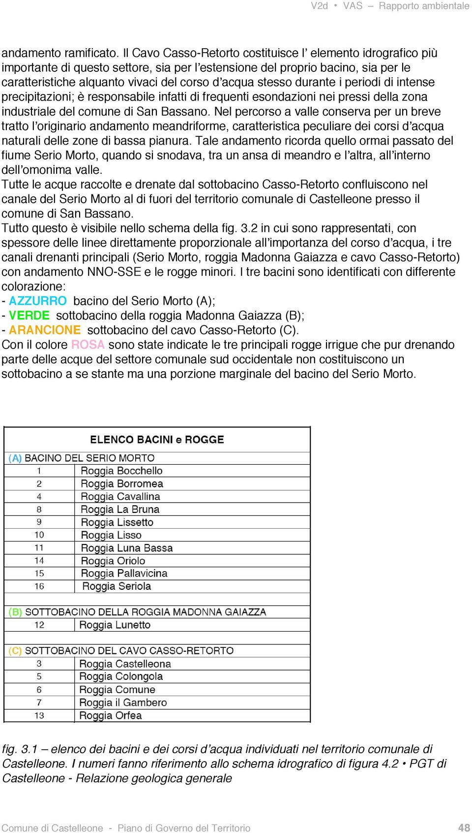 durante i periodi di intense precipitazioni; è responsabile infatti di frequenti esondazioni nei pressi della zona industriale del comune di San Bassano.