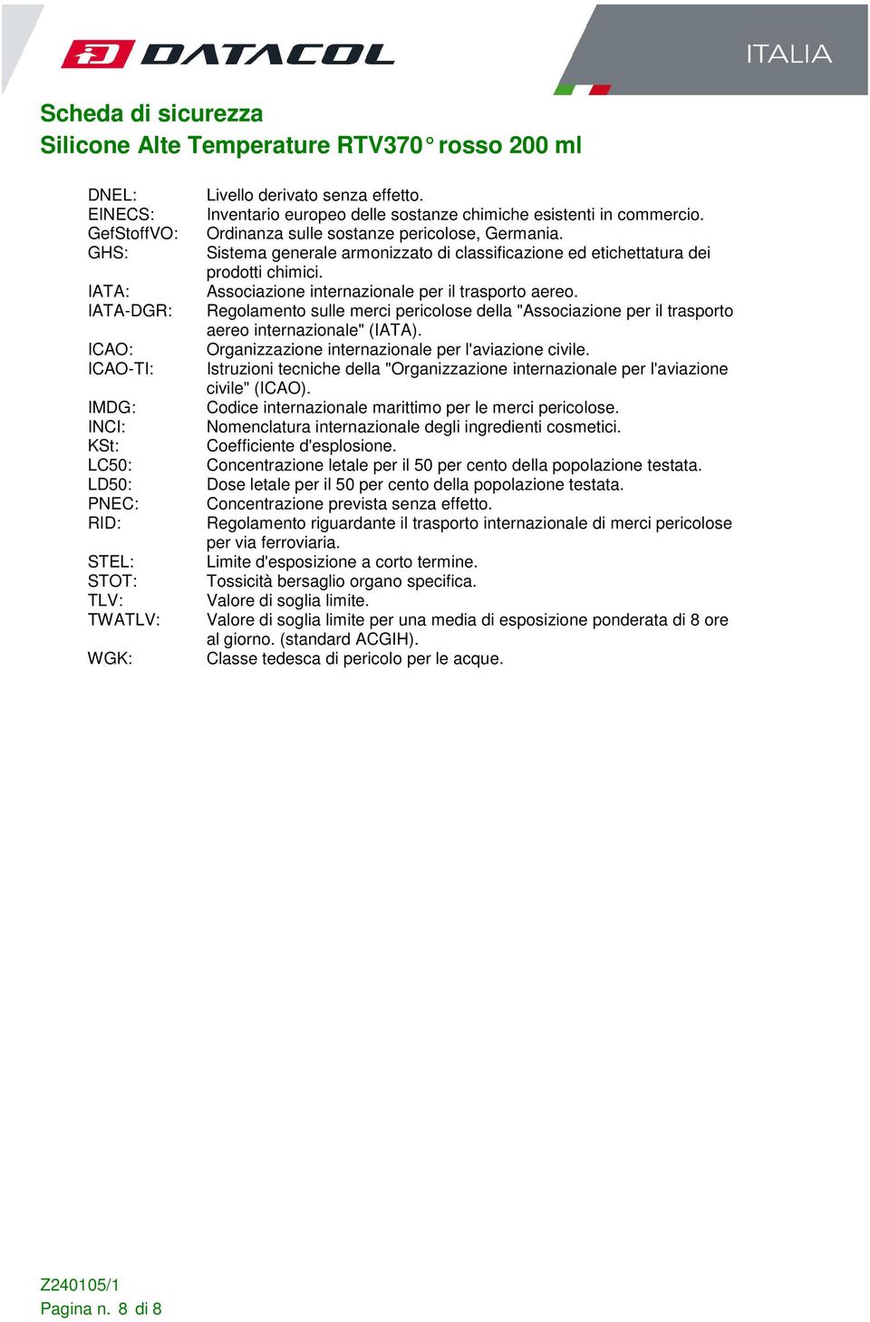 Associazione internazionale per il trasporto aereo. Regolamento sulle merci pericolose della "Associazione per il trasporto aereo internazionale" (IATA).