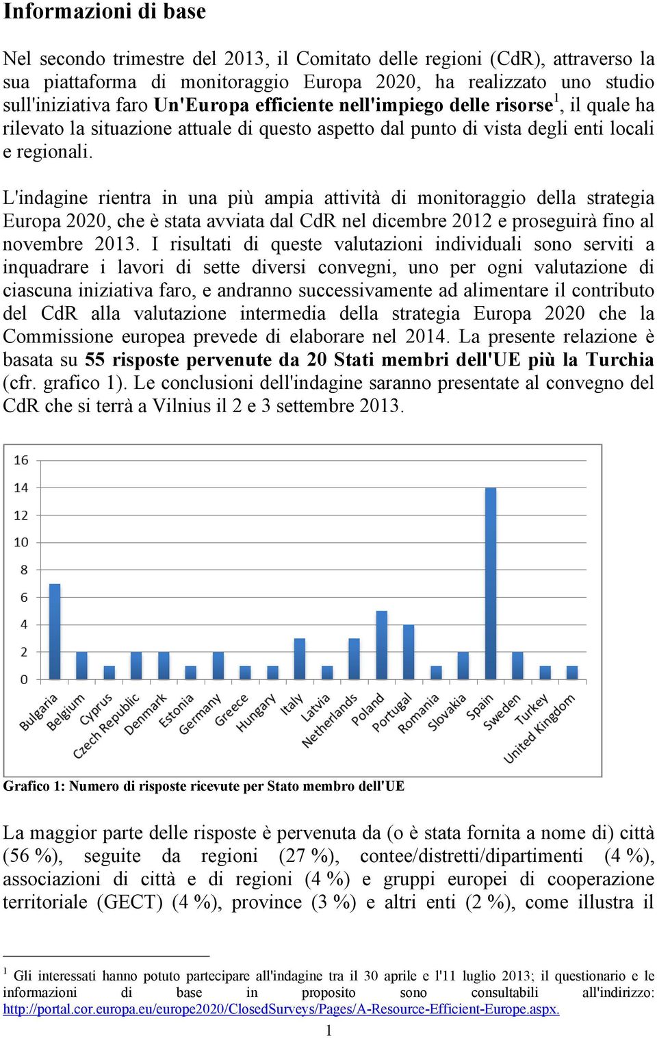 L'indagine rientra in una più ampia attività di monitoraggio della strategia Europa 2020, che è stata avviata dal CdR nel dicembre 2012 e proseguirà fino al novembre 2013.