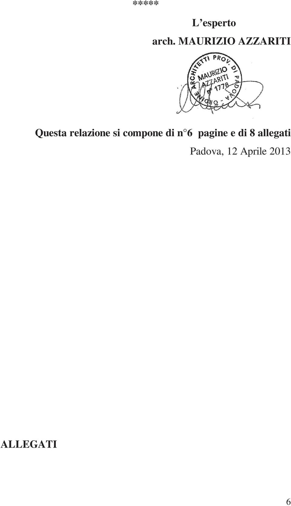 relazione si compone di n 6