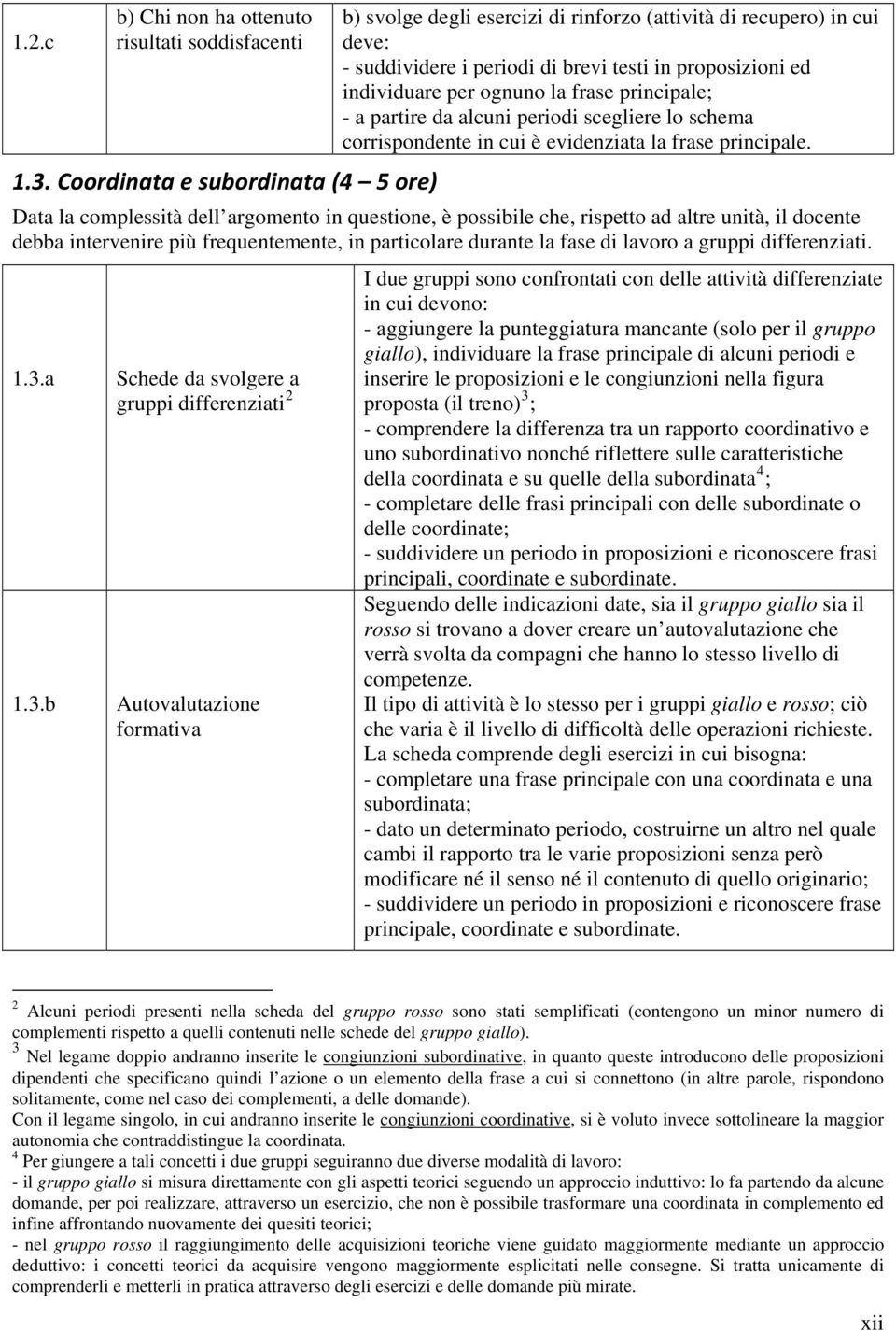 Coordinata e subordinata (4 5 ore) Data la complessità dell argomento in questione, è possibile che, rispetto ad altre unità, il docente debba intervenire più frequentemente, in particolare durante