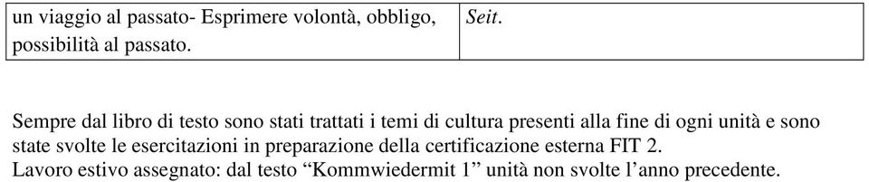 ogni unità e sono state svolte le esercitazioni in preparazione della certificazione