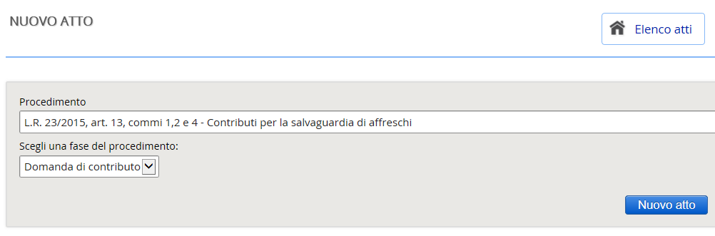 Dopo aver fatto l accesso a LoginFvg comparirà la seguente videata relativa al sistema FECG Front-end generalizzato contributivo: Al primo accesso l Elenco Atti si presenta vuoto.