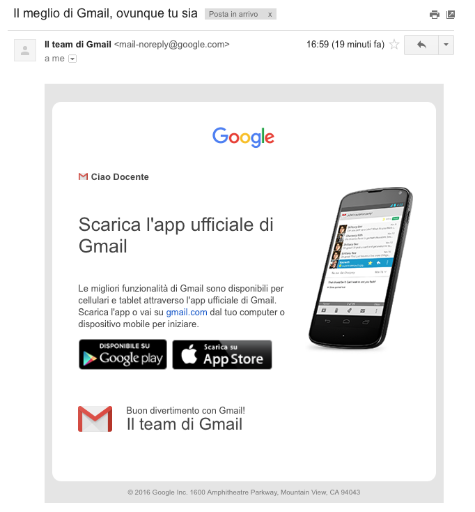 Volendo è possibile scaricare l app di Gmail per smartphone e tablet.