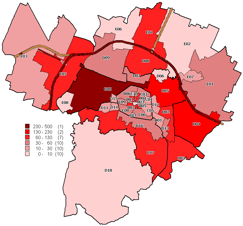 Tabella 13:, IMI, quotazioni medie e variazioni % - macroaree urbane di Bologna Macroaree urbane / I Quota % comune quotazione I sem / II Differenziale quotazioni rispetto alla media comunale centro