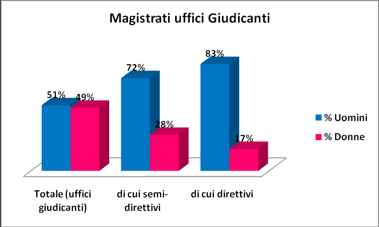 Nel 2011 sono state introdotte quote di genere di risultato del 30% per le elezioni del comitato direttivo centrale dell Associazione nazionale magistrati (ANM).