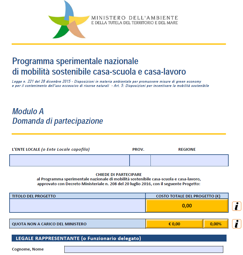 Programma sperimentale nazionale di mobilità sostenibile casa-scuola e casa-lavoro Nel sito web del MATTM è predisposta la sezione «Mobilità sostenibile», nella quale sono inseriti e tracciati i