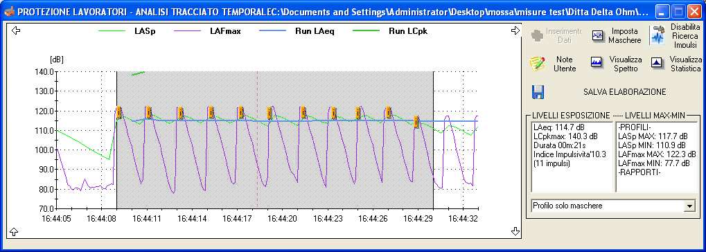 GESTIONE DPI Visualizzazione immediata real time della riduzione (Ausilio alla scelta del Dpi) Dpi personalizzabili Efficienza DPI Gestione doppio DPI Ampio database incluso Metodi SNR, OBM, HML