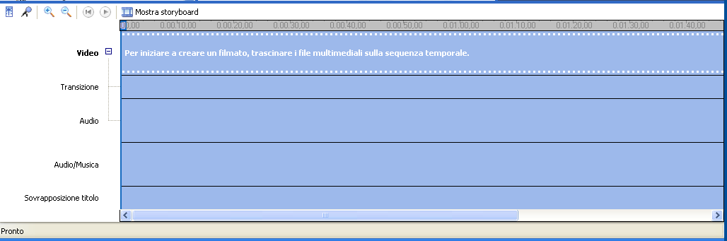 Per rivedere gli effetti inseriti cliccare i pulsanti posizionati sulla finestra del monitor di Movie Maker.