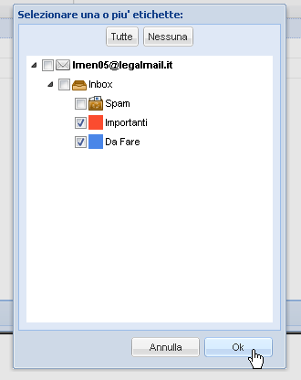 Pagina 22 di 29 E possibile associare al messaggio una o più etichette.